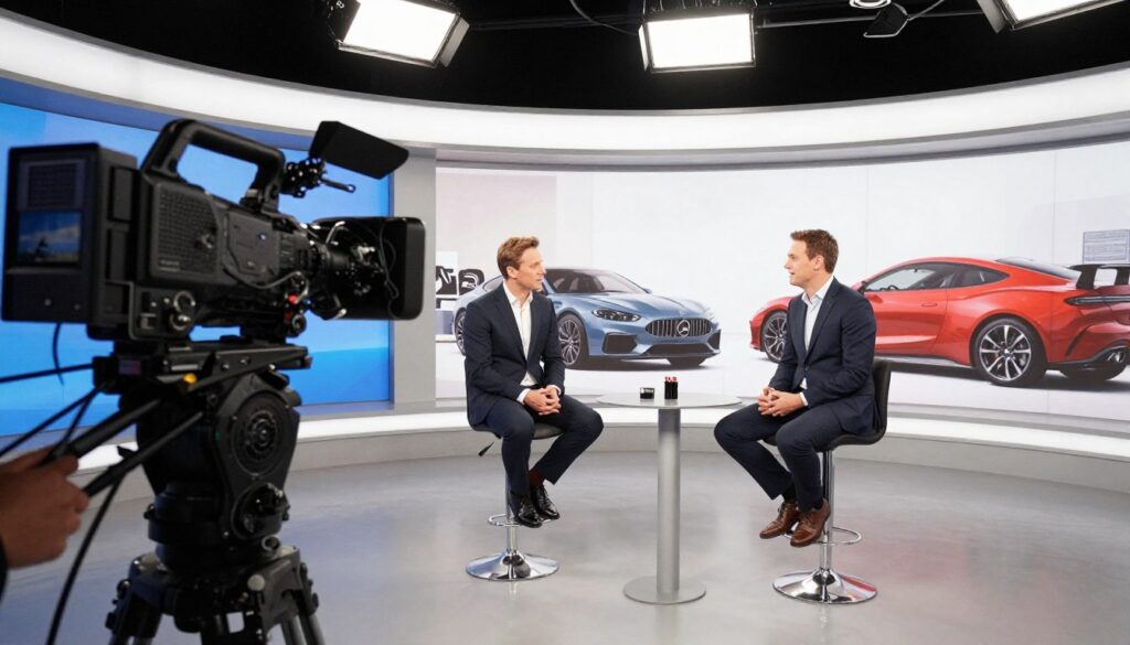 Adam Kornacki podczas nagrania programu telewizyjnego