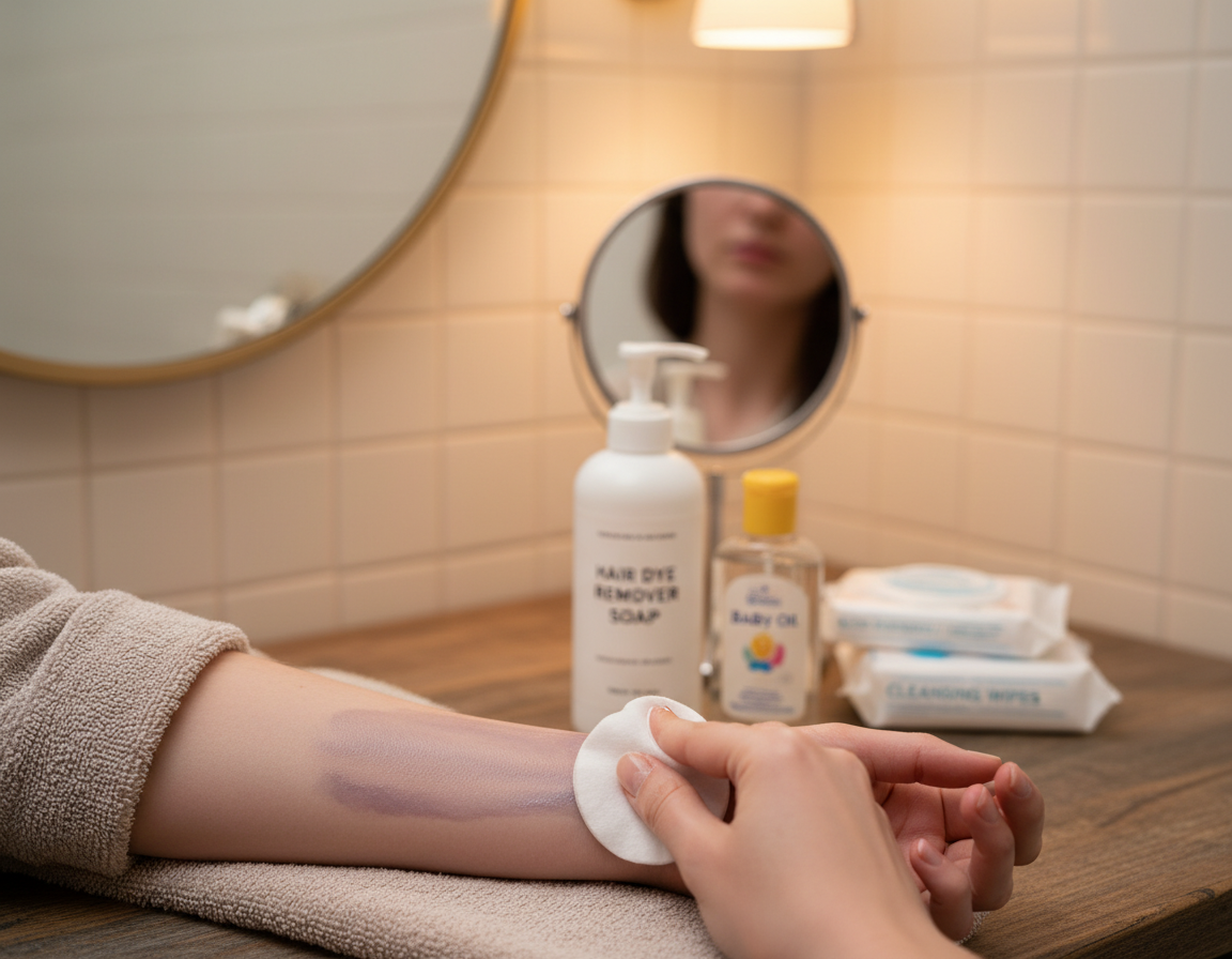 czym zmyć farbę do włosów ze skóry