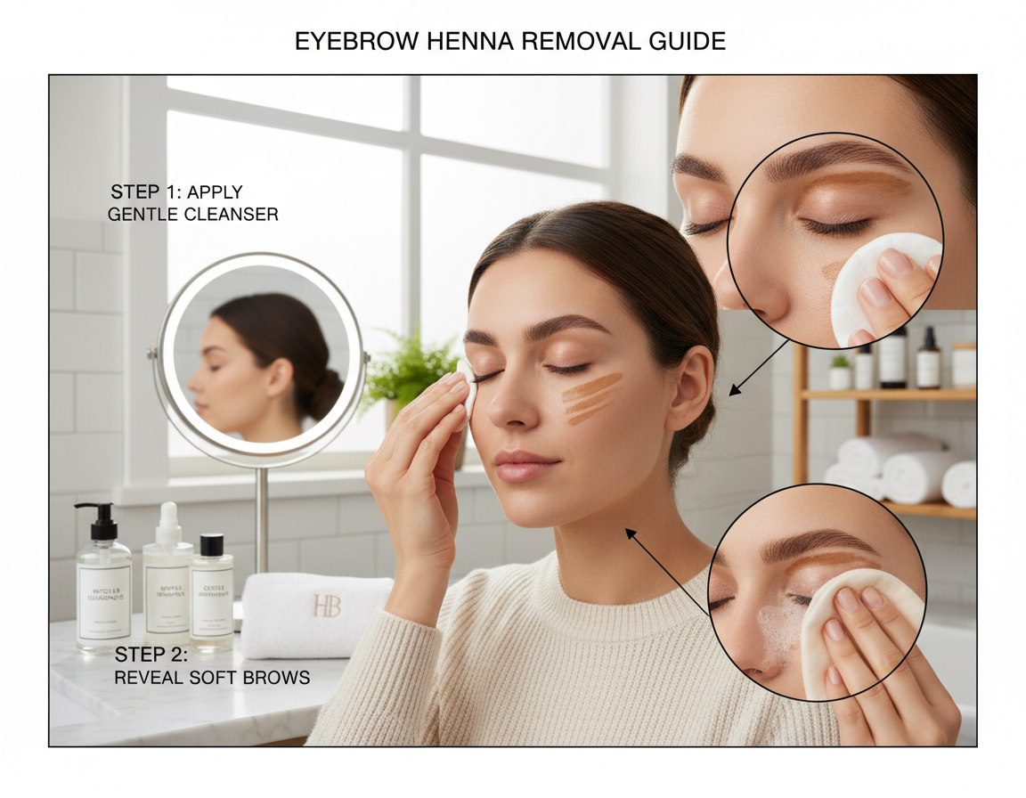 jak zmyć henne z brwi