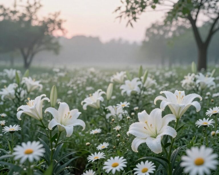 sennik białe kwiaty