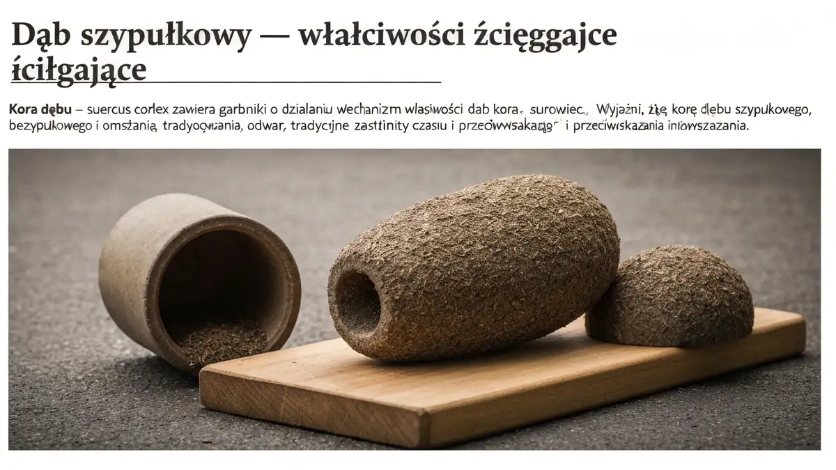 Dąb szypułkowy - kora, właściwości ściągające - hero image