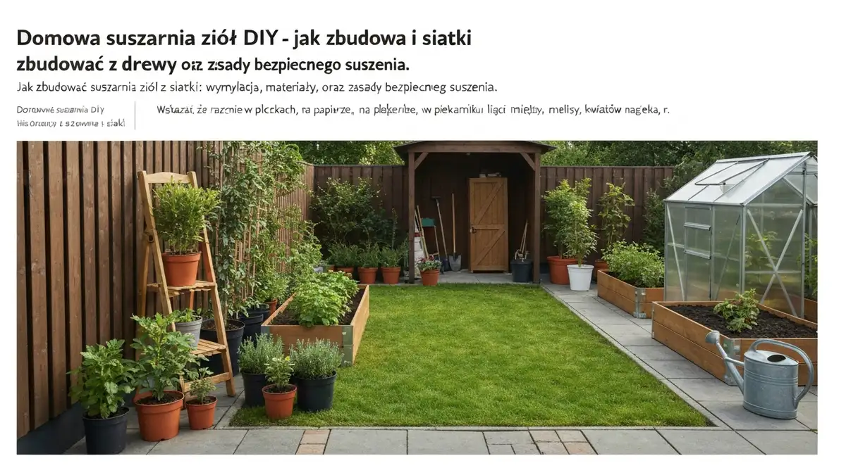 Domowa suszarnia ziół DIY - jak zbudować z drewna i siatki - hero image